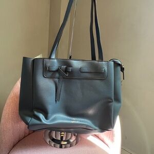 Nanette Lepore Charcoal Navy Tote with Bow Detail